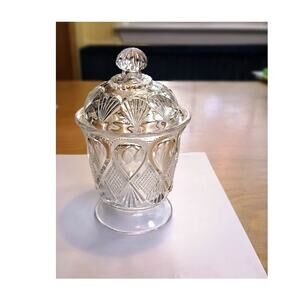 Vintage Early American Pattern Glass Victorian Sugar Bowl 7" Tall